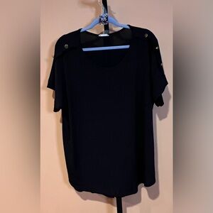 Classic Black Short Sleeve Women's Top
